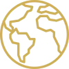 Icône de globe doré